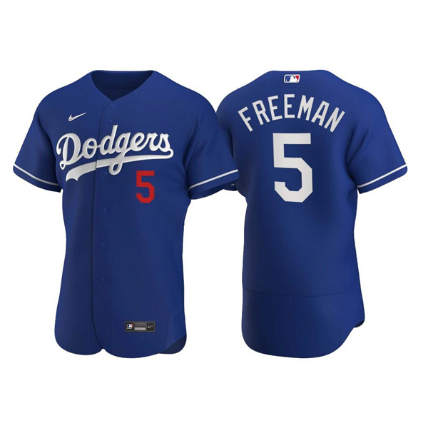 Men's Royal Los Angeles Dodgers #5 Freddie Freeman Flex Base Stitched Jersey